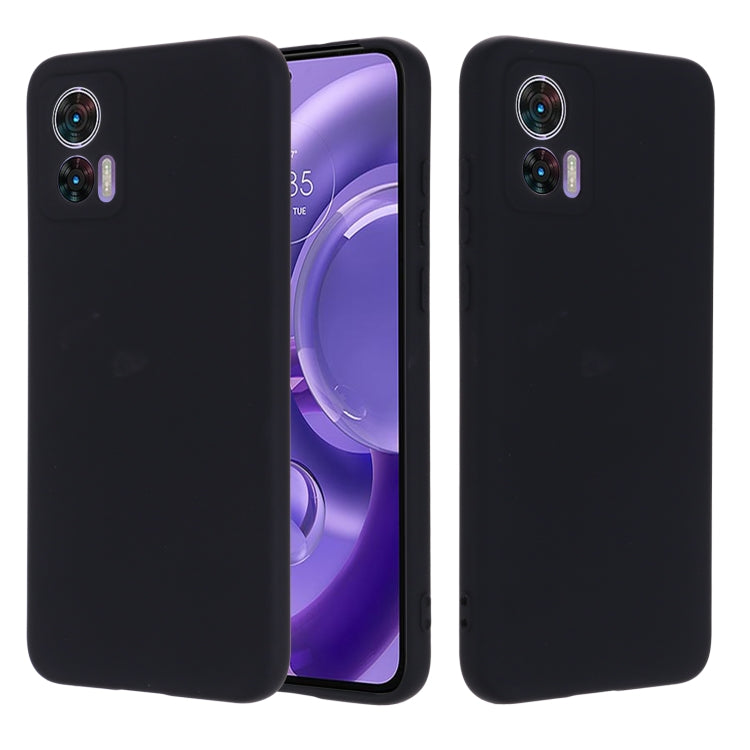 For Motorola Edge 30 Lite 5G / 30 Neo 5G Pure Color Liquid Silicone Shockproof Phone Case(Black) by buy2fix