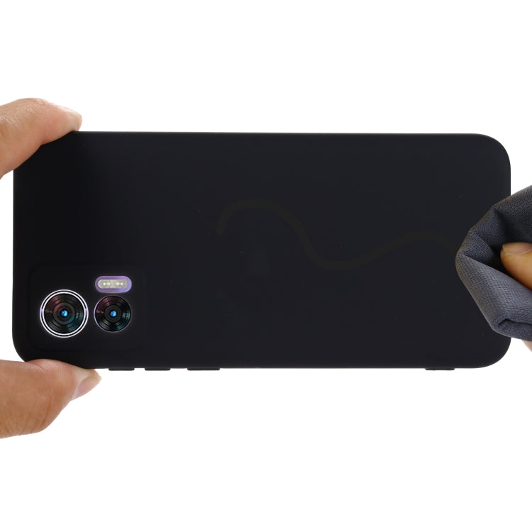 For Motorola Edge 30 Lite 5G / 30 Neo 5G Pure Color Liquid Silicone Shockproof Phone Case(Black) by buy2fix