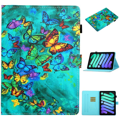 For iPad 2025 / 2022 Coloured Drawing Stitching Smart Leather Tablet Case(Green Butterfly) - iPad 2025 / 2022 Cases by buy2fix | Online Shopping UK | buy2fix