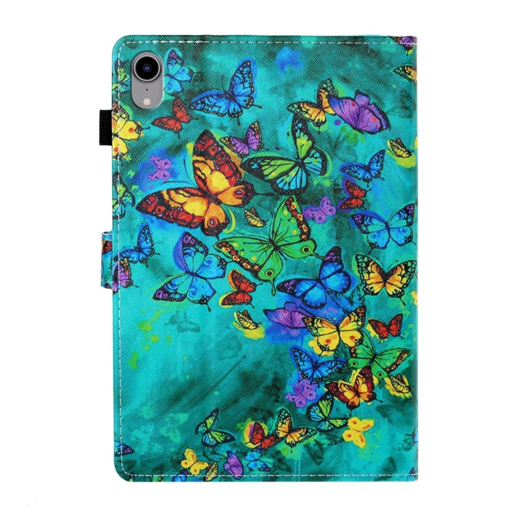 For iPad 2025 / 2022 Coloured Drawing Stitching Smart Leather Tablet Case(Green Butterfly) - iPad 2025 / 2022 Cases by buy2fix | Online Shopping UK | buy2fix