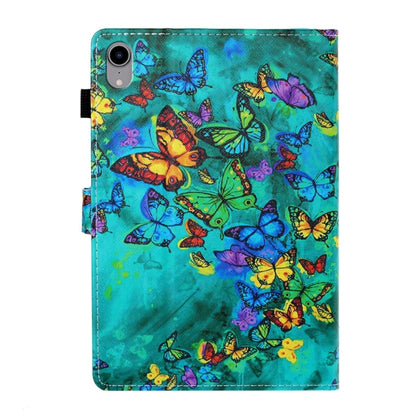For iPad 2025 / 2022 Coloured Drawing Stitching Smart Leather Tablet Case(Green Butterfly) - iPad 2025 / 2022 Cases by buy2fix | Online Shopping UK | buy2fix