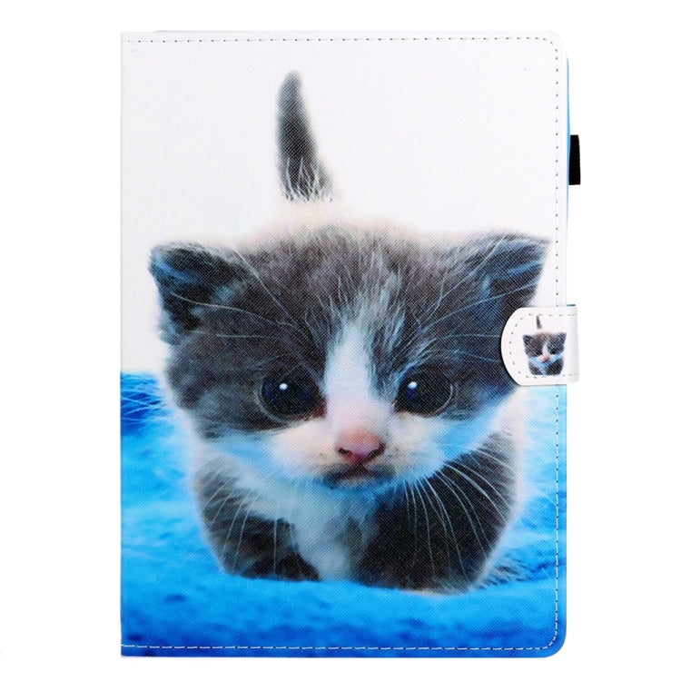 For iPad 2025 / 2022 Coloured Drawing Stitching Smart Leather Tablet Case(Blue White Cat) - iPad 2025 / 2022 Cases by buy2fix | Online Shopping UK | buy2fix