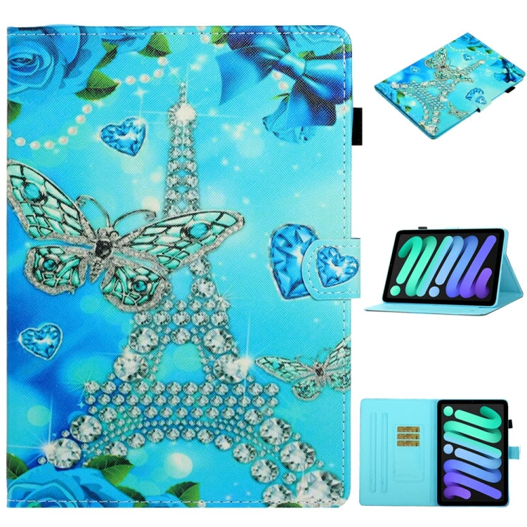 For iPad 2025 / 2022 Coloured Drawing Stitching Smart Leather Tablet Case(Butterfly Tower) - iPad 2025 / 2022 Cases by buy2fix | Online Shopping UK | buy2fix