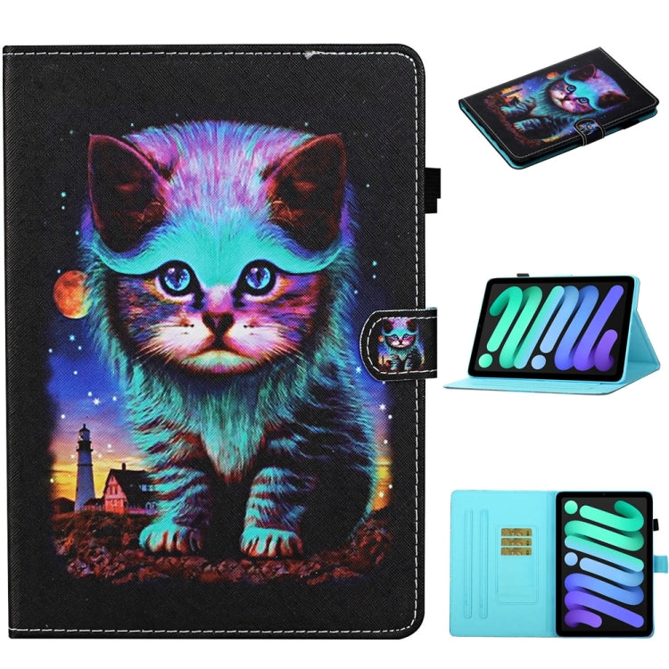 For iPad 2025 / 2022 Coloured Drawing Stitching Smart Leather Tablet Case(Night Cat) - iPad 2025 / 2022 Cases by buy2fix | Online Shopping UK | buy2fix