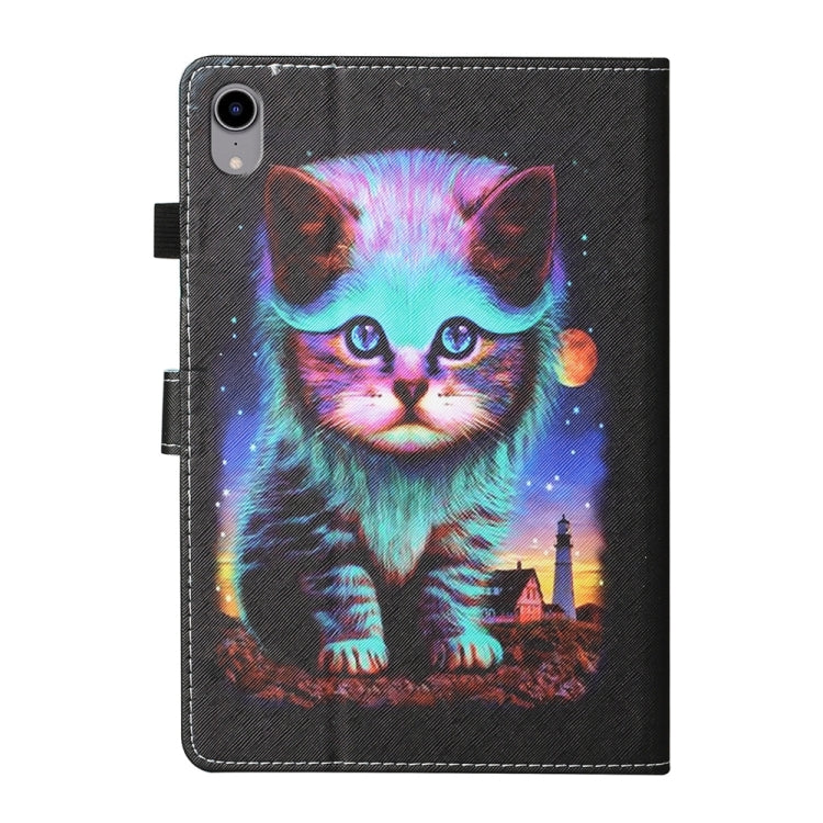 For iPad 2025 / 2022 Coloured Drawing Stitching Smart Leather Tablet Case(Night Cat) - iPad 2025 / 2022 Cases by buy2fix | Online Shopping UK | buy2fix