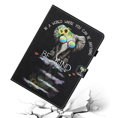 For iPad 2025 / 2022 Coloured Drawing Stitching Smart Leather Tablet Case(Spectacles Elephant) - iPad 2025 / 2022 Cases by buy2fix | Online Shopping UK | buy2fix