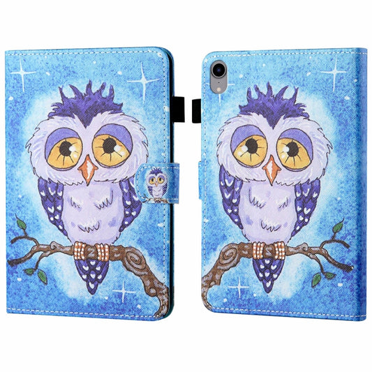 For iPad 2025 / 2022 Coloured Drawing Stitching Smart Leather Tablet Case(Blue Owl) - iPad 2025 / 2022 Cases by buy2fix | Online Shopping UK | buy2fix