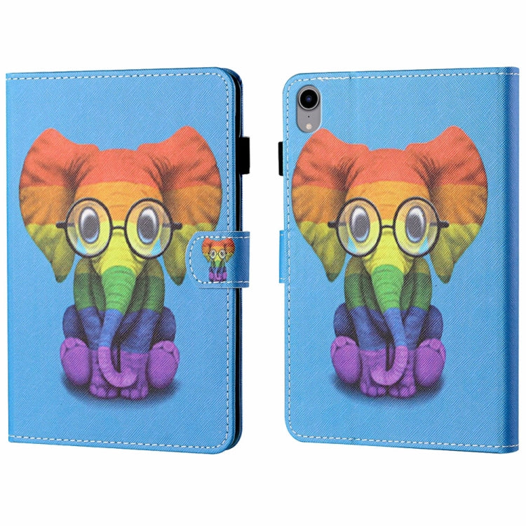 For iPad 2025 / 2022 Coloured Drawing Stitching Smart Leather Tablet Case(Colorful Elephant) - iPad 2025 / 2022 Cases by buy2fix | Online Shopping UK | buy2fix