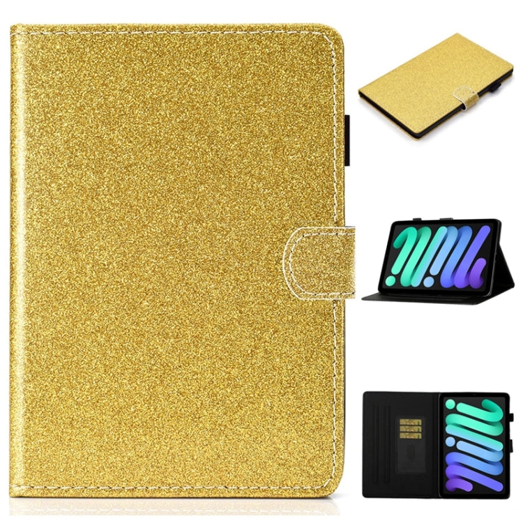 For iPad 2025 / 2022 Glossy Glitter Powder Horizontal Flip Leather Tablet Case(Gold) - iPad 2025 / 2022 Cases by buy2fix | Online Shopping UK | buy2fix
