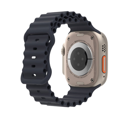 Ocean Style Silicone Watch Band For Apple Watch Series 9&8&7 41mm / SE 3&SE 2&6&SE&5&4 40mm / 3&2&1 38mm(Midnight) by buy2fix