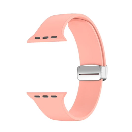 Folding Buckle Silicone Watch Band For Apple Watch Ultra 49mm(Pink) by buy2fix