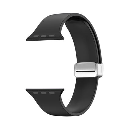 Folding Buckle Silicone Watch Band For Apple Watch Ultra 49mm(Black) by buy2fix