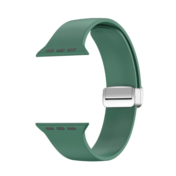 Folding Buckle Silicone Watch Band For Apple Watch Ultra 49mm(Army Green) by buy2fix