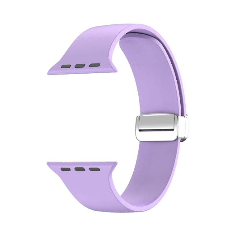 Folding Buckle Silicone Watch Band For Apple Watch Ultra 49mm(Light Purple) by buy2fix