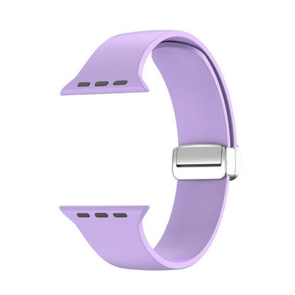 Folding Buckle Silicone Watch Band For Apple Watch Ultra 49mm(Light Purple) by buy2fix