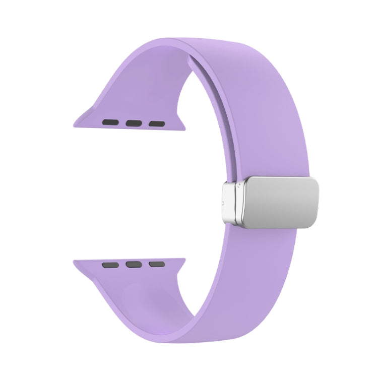 Folding Buckle Silicone Watch Band For Apple Watch Ultra 49mm(Light Purple) by buy2fix