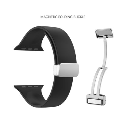 Folding Buckle Silicone Watch Band For Apple Watch Series 8&7 45mm / SE 2&6&SE&5&4 44mm / 3&2&1 42mm(White) by buy2fix