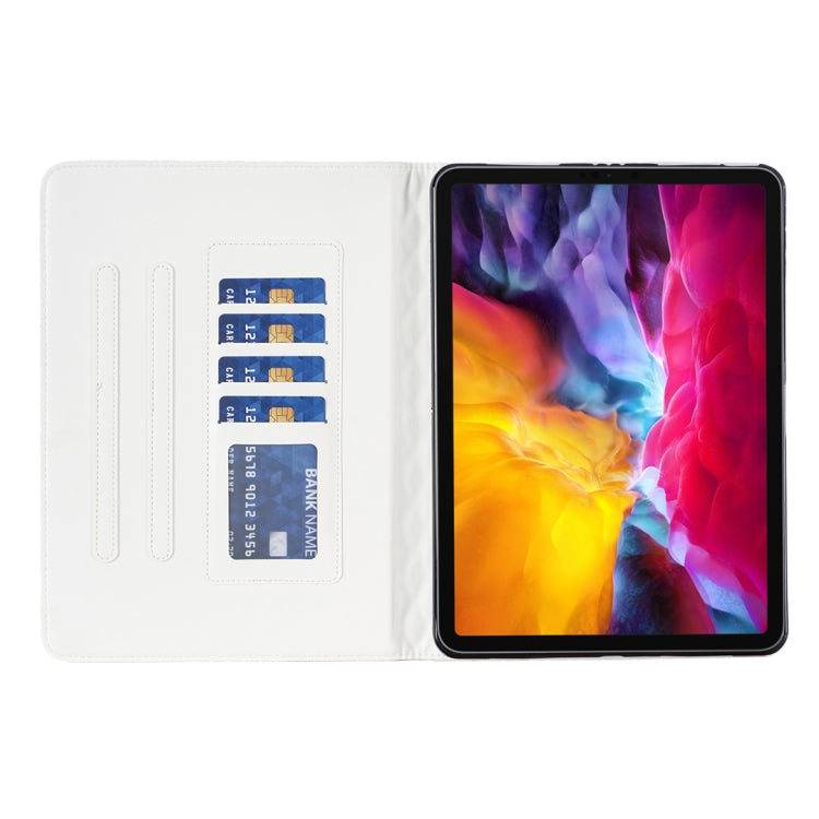 For iPad Pro 11 2022 / 2021 / 2020 Elegant Rhombic Texture Horizontal Flip Leather Tablet Case(White) - iPad Pro 11 (2022/2021) Cases by buy2fix | Online Shopping UK | buy2fix