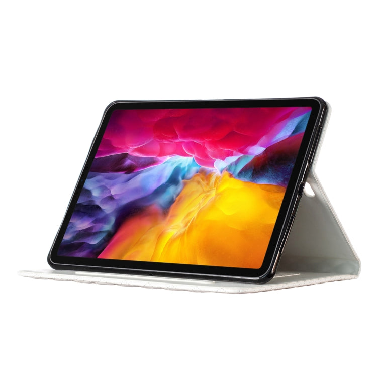 For iPad Pro 11 2022 / 2021 / 2020 Elegant Rhombic Texture Horizontal Flip Leather Tablet Case(White) - iPad Pro 11 (2022/2021) Cases by buy2fix | Online Shopping UK | buy2fix