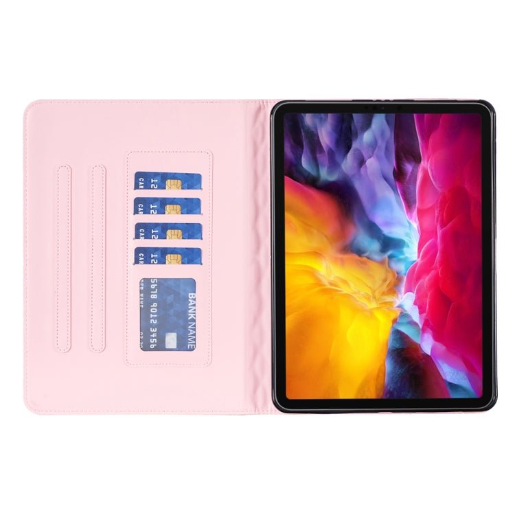 For iPad Pro 11 2022 / 2021 / 2020 Elegant Rhombic Texture Horizontal Flip Leather Tablet Case(Pink) - iPad Pro 11 (2022/2021) Cases by buy2fix | Online Shopping UK | buy2fix