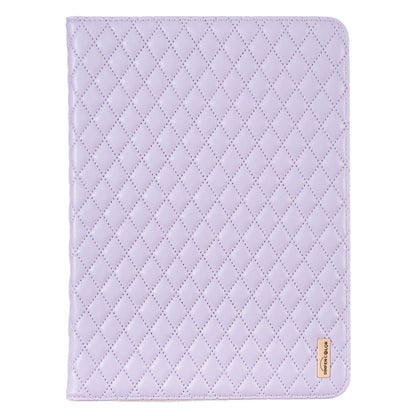 For iPad Pro 11 2022 / 2021 / 2020 Elegant Rhombic Texture Horizontal Flip Leather Tablet Case(Purple) - iPad Pro 11 (2022/2021) Cases by buy2fix | Online Shopping UK | buy2fix