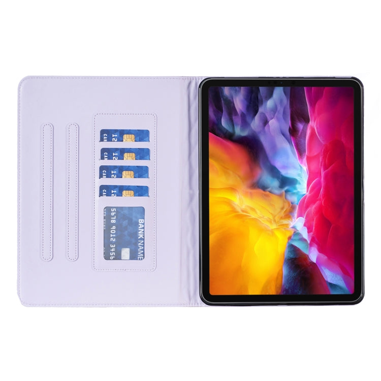 For iPad Pro 11 2022 / 2021 / 2020 Elegant Rhombic Texture Horizontal Flip Leather Tablet Case(Purple) - iPad Pro 11 (2022/2021) Cases by buy2fix | Online Shopping UK | buy2fix