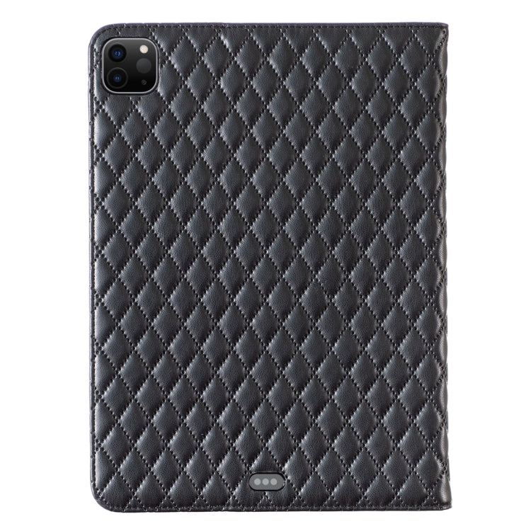 For iPad Pro 11 2022 / 2021 / 2020 Elegant Rhombic Texture Horizontal Flip Leather Tablet Case(Black) - iPad Pro 11 (2022/2021) Cases by buy2fix | Online Shopping UK | buy2fix