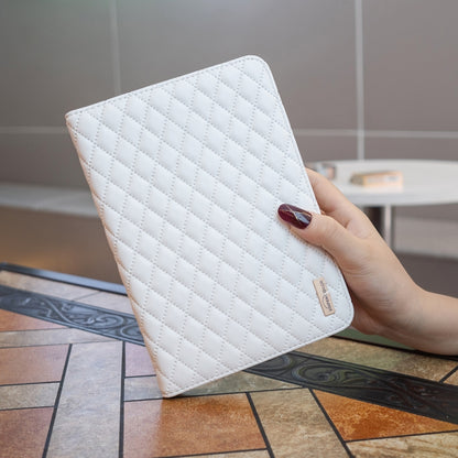 For iPad mini 6 / mini 2024 Elegant Rhombic Texture Horizontal Flip Leather Tablet Case(White) - iPad mini 6 Cases by buy2fix | Online Shopping UK | buy2fix