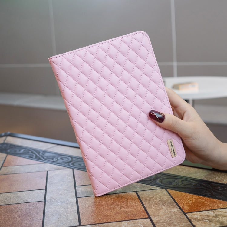 For iPad mini 5 / 4 / 3 / 2 / 1 Elegant Rhombic Texture Horizontal Flip Leather Tablet Case(Pink) - More iPad Cases by buy2fix | Online Shopping UK | buy2fix