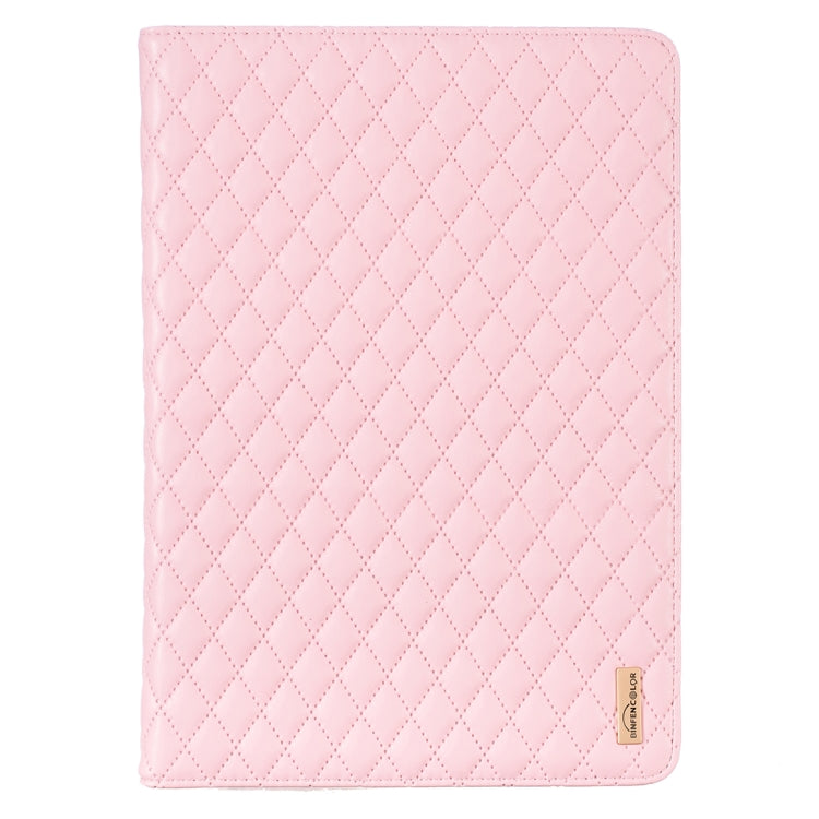 For iPad Pro 10.5 2019 / 10.2 Elegant Rhombic Texture Horizontal Flip Leather Tablet Case(Pink) - iPad Pro 10.5 inch Cases by buy2fix | Online Shopping UK | buy2fix