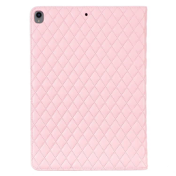 For iPad Pro 10.5 2019 / 10.2 Elegant Rhombic Texture Horizontal Flip Leather Tablet Case(Pink) - iPad Pro 10.5 inch Cases by buy2fix | Online Shopping UK | buy2fix