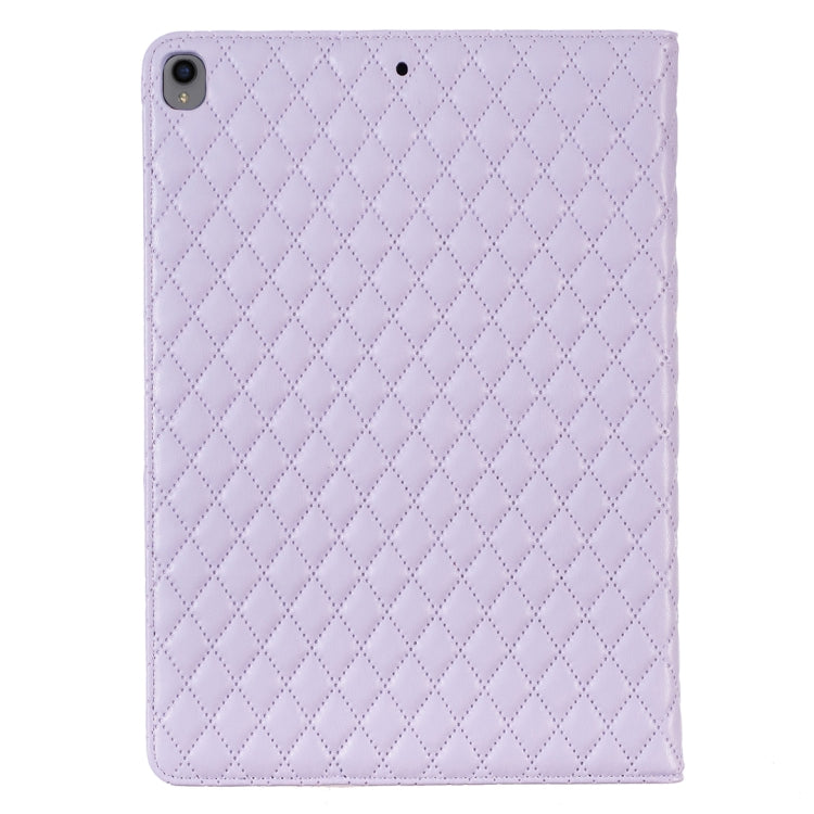 For iPad Pro 10.5 2019 / 10.2 Elegant Rhombic Texture Horizontal Flip Leather Tablet Case(Purple) - iPad Pro 10.5 inch Cases by buy2fix | Online Shopping UK | buy2fix