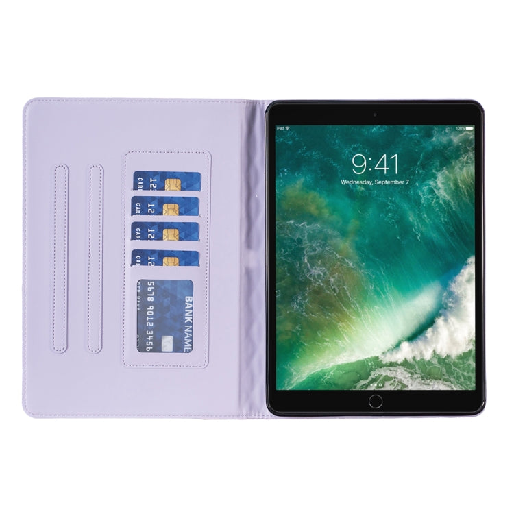 For iPad Pro 10.5 2019 / 10.2 Elegant Rhombic Texture Horizontal Flip Leather Tablet Case(Purple) - iPad Pro 10.5 inch Cases by buy2fix | Online Shopping UK | buy2fix