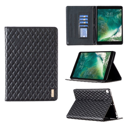 For iPad Pro 10.5 2019 / 10.2 Elegant Rhombic Texture Horizontal Flip Leather Tablet Case(Black) - iPad Pro 10.5 inch Cases by buy2fix | Online Shopping UK | buy2fix