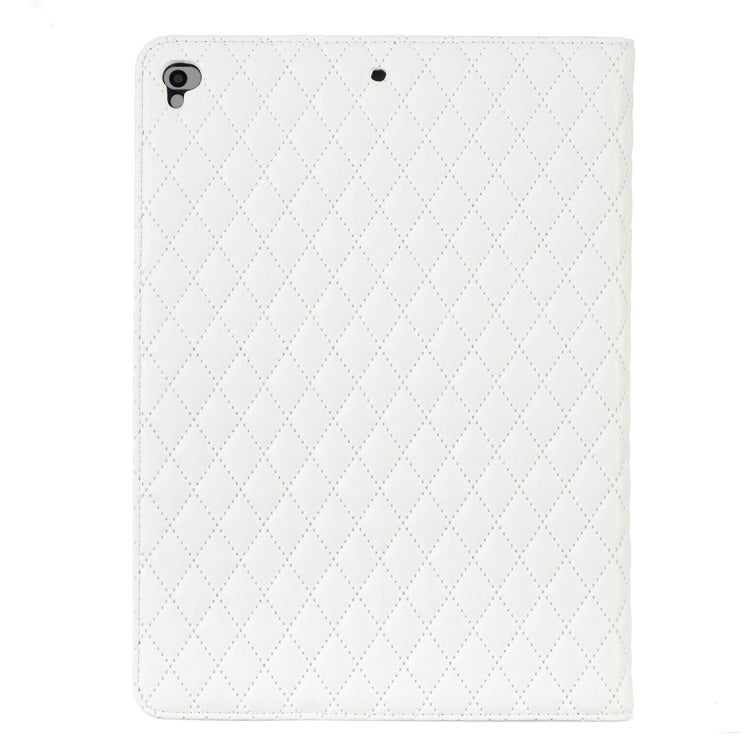 For iPad 8 / 7 / 6 / 5 9.7 inch Elegant Rhombic Texture Horizontal Flip Leather Tablet Case(White) - iPad Pro 9.7 inch Cases by buy2fix | Online Shopping UK | buy2fix