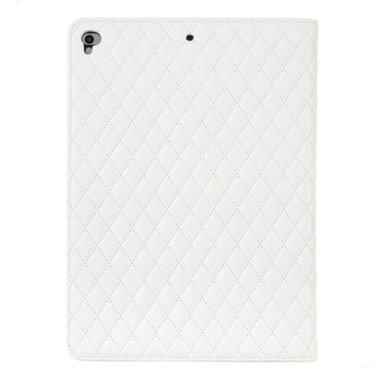 For iPad 8 / 7 / 6 / 5 9.7 inch Elegant Rhombic Texture Horizontal Flip Leather Tablet Case(White) - iPad Pro 9.7 inch Cases by buy2fix | Online Shopping UK | buy2fix