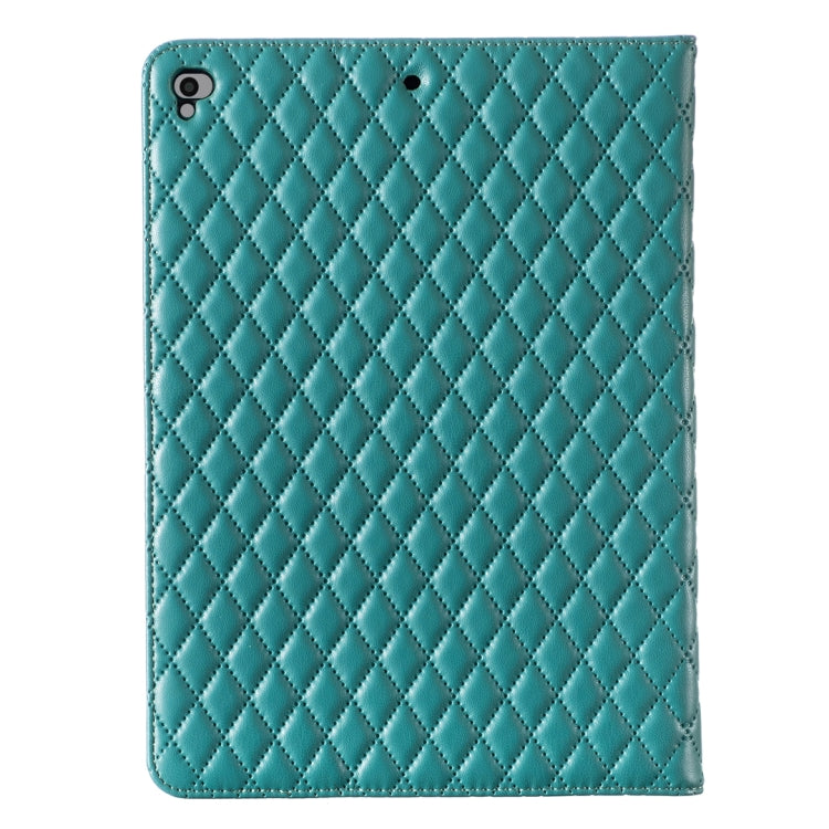 For iPad 8 / 7 / 6 / 5 9.7 inch Elegant Rhombic Texture Horizontal Flip Leather Tablet Case(Green) - iPad Pro 9.7 inch Cases by buy2fix | Online Shopping UK | buy2fix