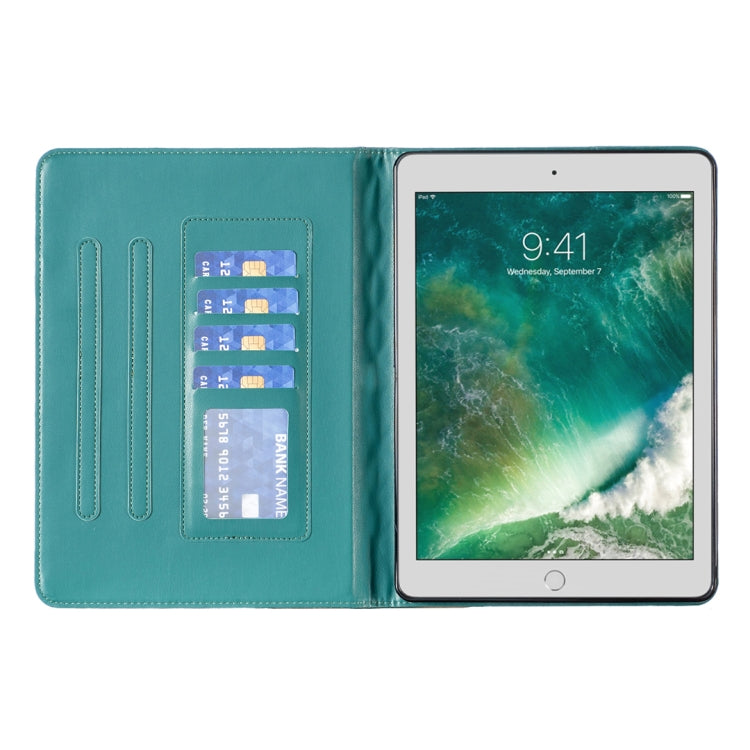 For iPad 8 / 7 / 6 / 5 9.7 inch Elegant Rhombic Texture Horizontal Flip Leather Tablet Case(Green) - iPad Pro 9.7 inch Cases by buy2fix | Online Shopping UK | buy2fix