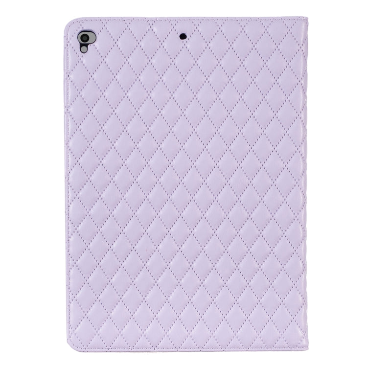 For iPad 8 / 7 / 6 / 5 9.7 inch Elegant Rhombic Texture Horizontal Flip Leather Tablet Case(Purple) - iPad Pro 9.7 inch Cases by buy2fix | Online Shopping UK | buy2fix