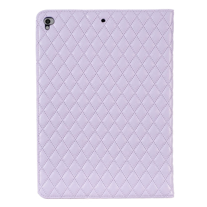 For iPad 8 / 7 / 6 / 5 9.7 inch Elegant Rhombic Texture Horizontal Flip Leather Tablet Case(Purple) - iPad Pro 9.7 inch Cases by buy2fix | Online Shopping UK | buy2fix