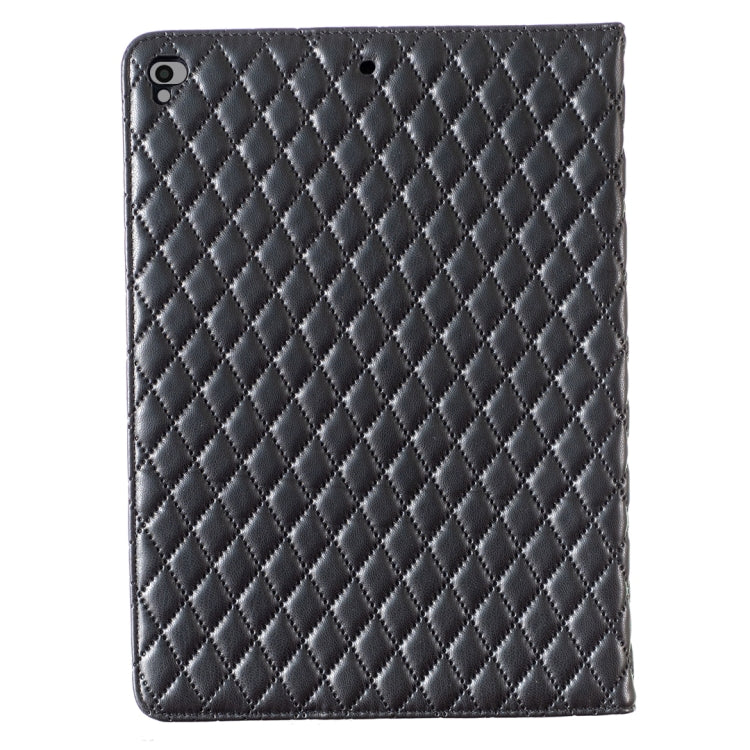 For iPad 8 / 7 / 6 / 5 9.7 inch Elegant Rhombic Texture Horizontal Flip Leather Tablet Case(Black) - iPad Pro 9.7 inch Cases by buy2fix | Online Shopping UK | buy2fix