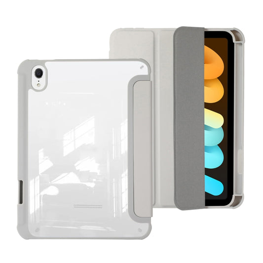 For iPad 2025 / 2022 Acrylic 3-folding Leather Tablet Case(Grey) - iPad 2025 / 2022 Cases by buy2fix | Online Shopping UK | buy2fix