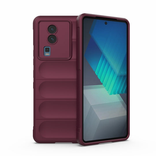 For vivo iQOO Neo7 Magic Shield TPU + Flannel Phone Case(Wine Red)