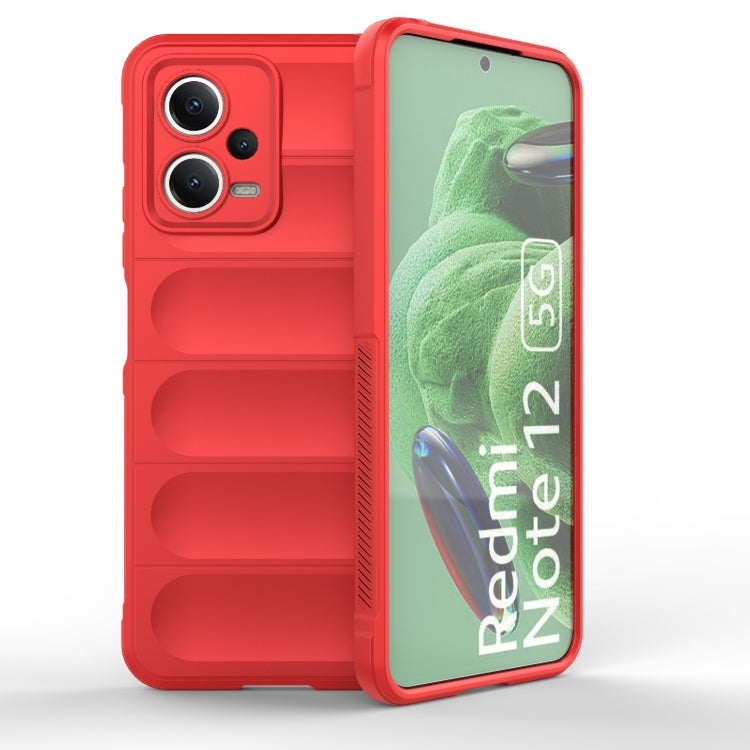 For Xiaomi Redmi Note 12 5G / Note 12 5G India Magic Shield TPU + Flannel Phone Case(Red) by buy2fix