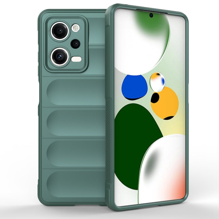 For Xiaomi Redmi Note 12 Pro 5G China / Note 12 Pro 5G Speed Magic Shield TPU + Flannel Phone Case(Dark Green) by buy2fix