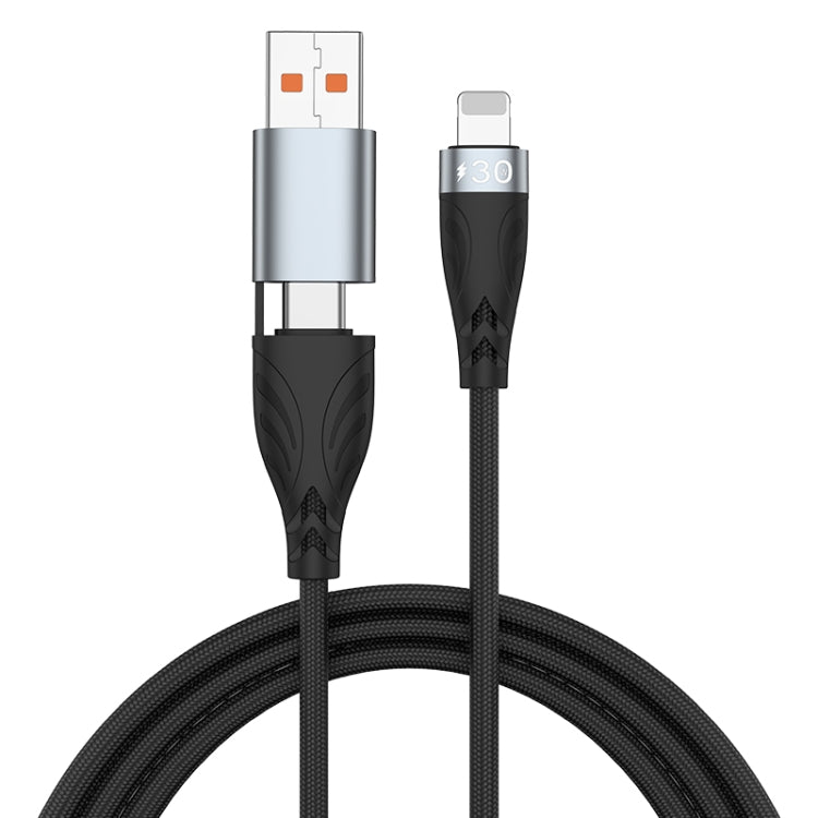 ADC-008 2 in 1 PD 30W USB/Type-C to 8 Pin Fast Charge Data Cable, Length: 1m by buy2fix