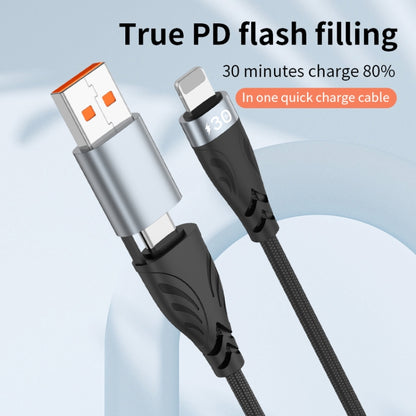 ADC-008 2 in 1 PD 30W USB/Type-C to 8 Pin Fast Charge Data Cable, Length: 1m by buy2fix