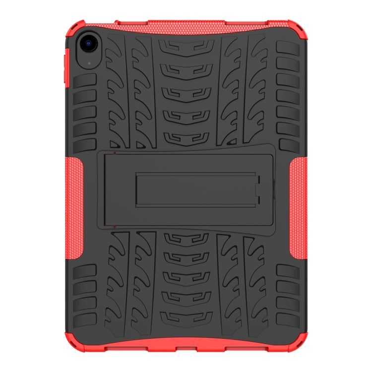 For iPad 2025 / 2022 Tire Texture TPU + PC Tablet Case with Holder(Red) - iPad 2025 / 2022 Cases by buy2fix | Online Shopping UK | buy2fix