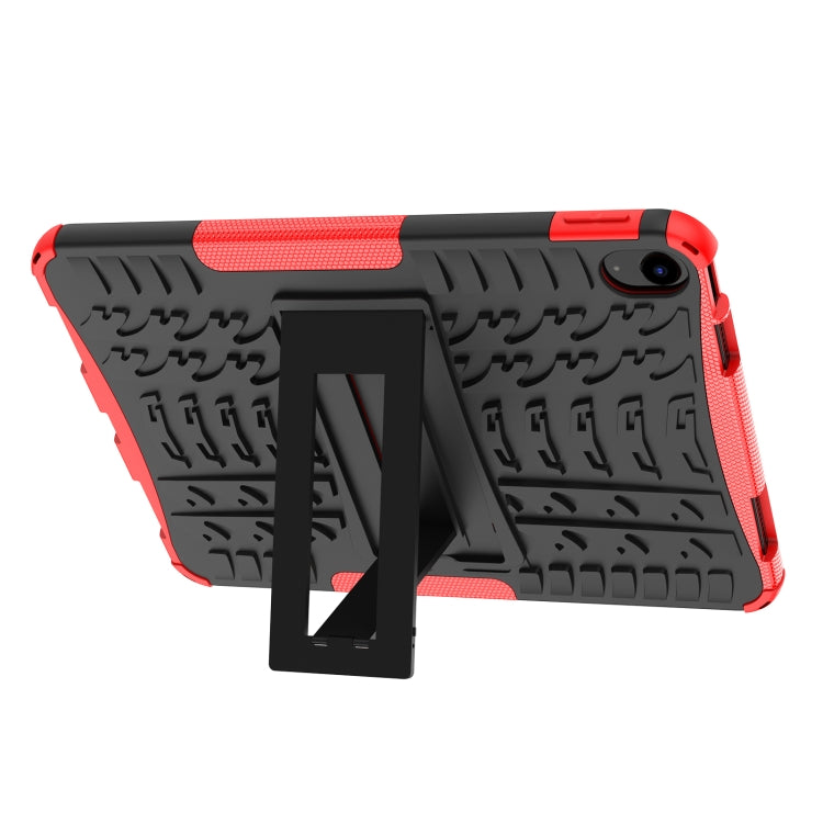 For iPad 2025 / 2022 Tire Texture TPU + PC Tablet Case with Holder(Red) - iPad 2025 / 2022 Cases by buy2fix | Online Shopping UK | buy2fix
