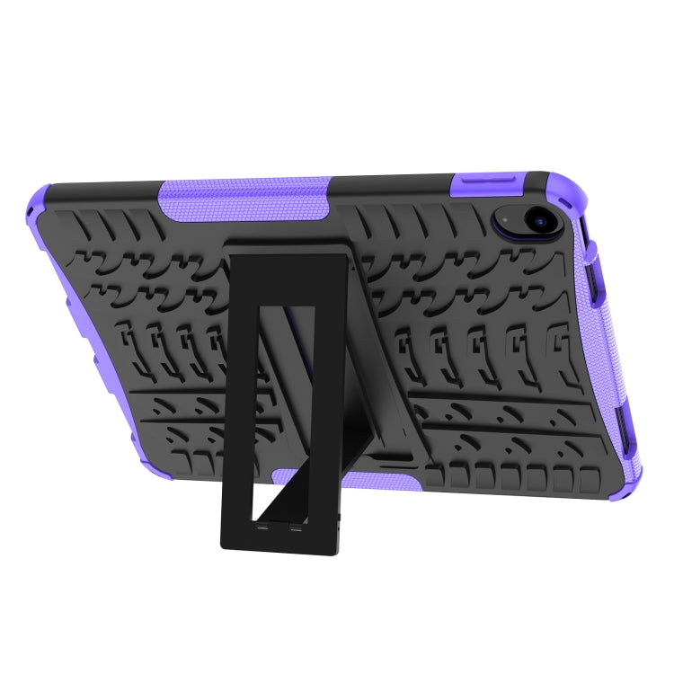 For iPad 2025 / 2022 Tire Texture TPU + PC Tablet Case with Holder(Purple) - iPad 2025 / 2022 Cases by buy2fix | Online Shopping UK | buy2fix